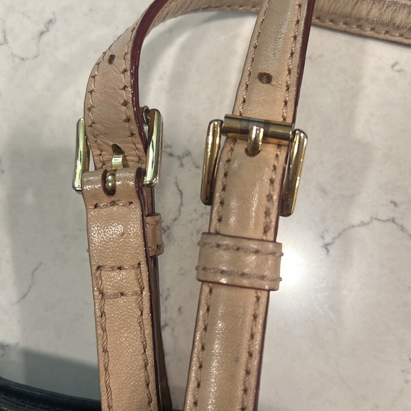 Michael Kors black pebbled leather bag w/tan strap - Picture 7 of 8